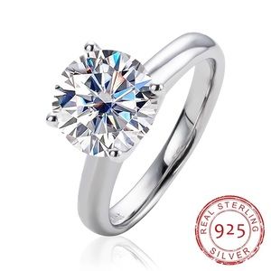 0.5-2Ct Round Cut Lab Diamond White Gold Solitaire Ring